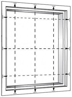 Verwenden Sie bei der Aufmontage das kleinste gemessene Breiten- und Höhenmaß Verwenden Sie bei der Aufmontage das kleinste gemessene Breiten- und Höhenmaß