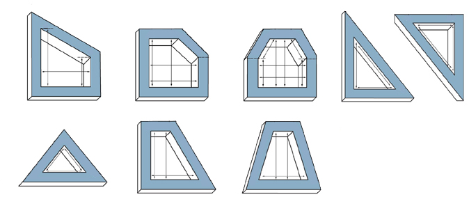 Ermittlung der lichten Maße von Fensterflächen mit Sonderformen, Flügellichtmaß Ermittlung der lichten Maße von Fensterflächen mit Sonderformen, Flügellichtmaß
