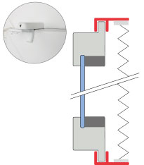 Montage auf dem Fensterrahmen, ohne Bohren, mit Klemmhaltern verspannt, nur für PVC Fenster